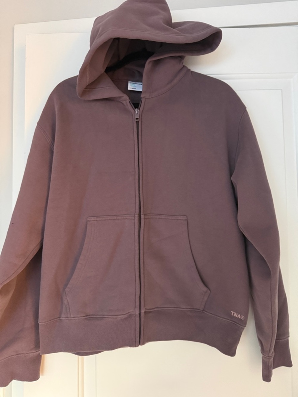 Aritzia TNA Mauve Cozy Sweatfleece Perfect Zip Hoodie